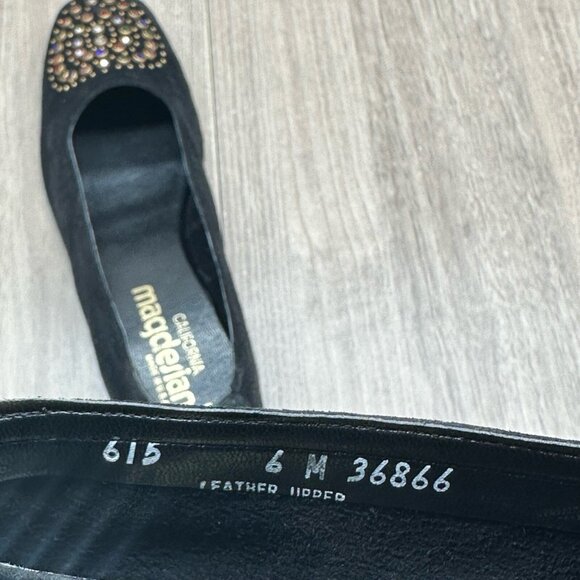 California Magdesians Shoes Womens 6M Jeweled Embellished Loafer Suede Black - Picture 12 of 12